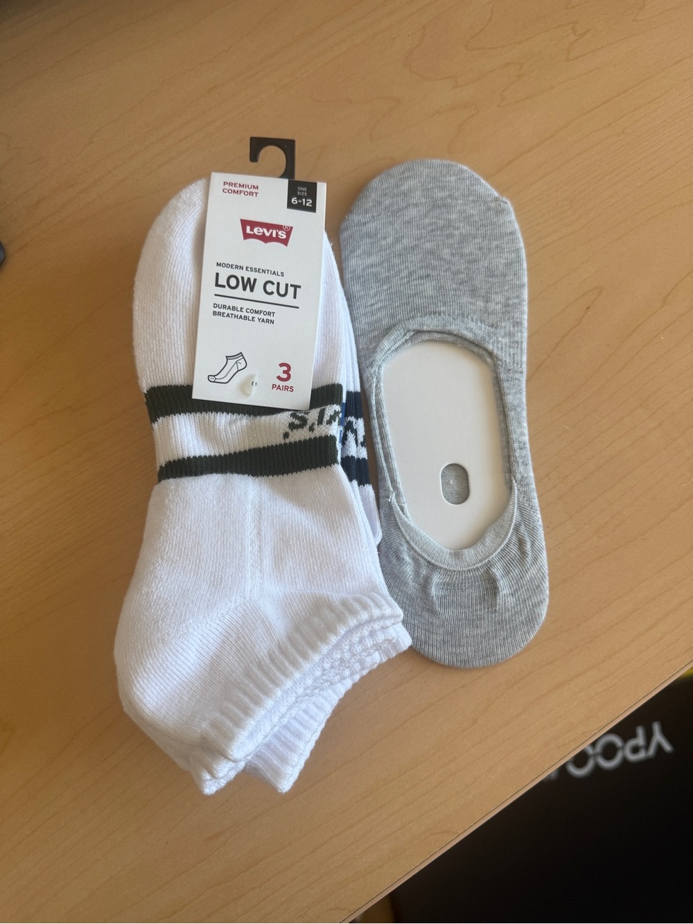 Levi's Low Cut No-Show Sock 3-Pack + Free New No Show in Grey